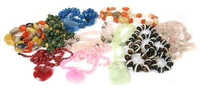 Lot 170 - Ten assorted hardstone bead necklaces