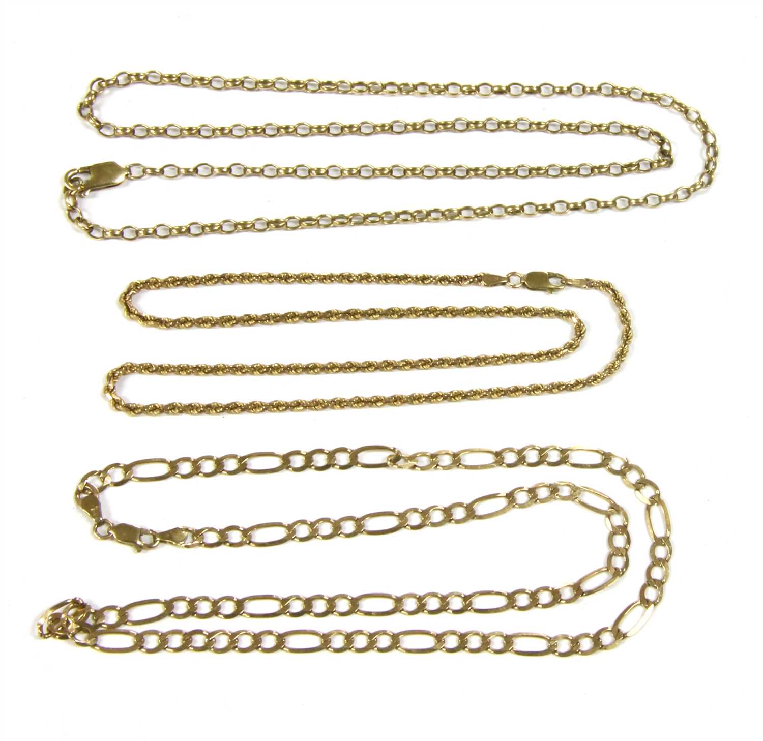 Lot 119 - A 9ct gold oval belcher chain