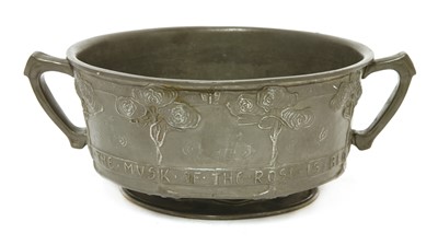 Lot 26 - A Tudric pewter twin-handled bowl