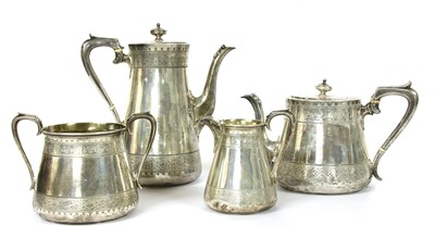 Lot 323 - A Victorian hallmarked silver four piece tea set