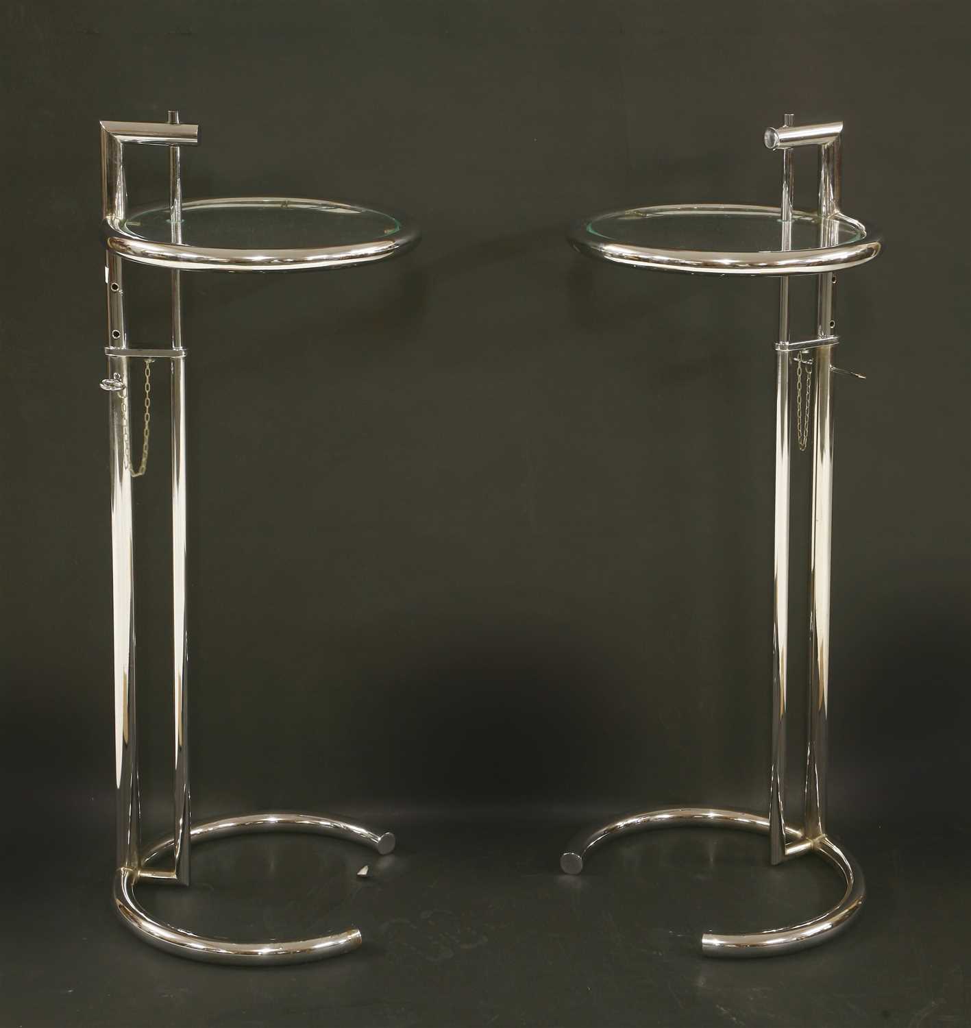 Lot 107 - A pair of Eileen Gray-style adjustable lamp tables