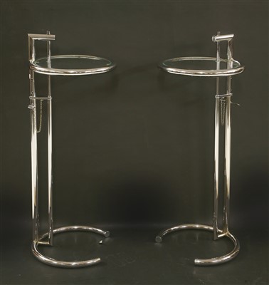 Lot 107 - A pair of Eileen Gray-style adjustable lamp tables