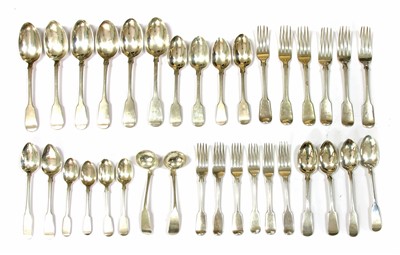 Lot 275 - A composed part canteen of silver cutlery