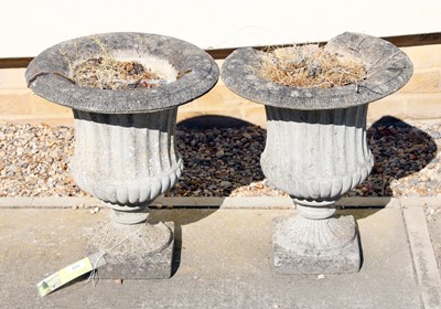 Lot 127 - A pair of reconstituted stone planters