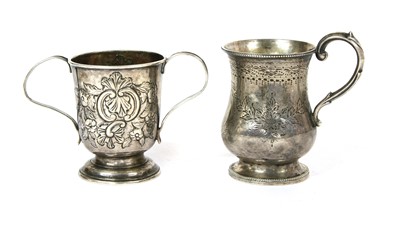 Lot 313 - A George II silver twin handled cup