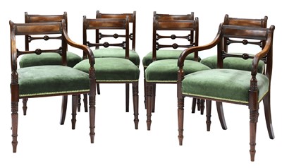 Lot 708 - A set of eight Regency mahogany dining chairs