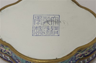 Lot 132 - A Chinese painted enamel box and cover