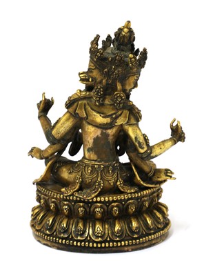 Lot 122 - A Tibetan gilt bronze bodhisattva