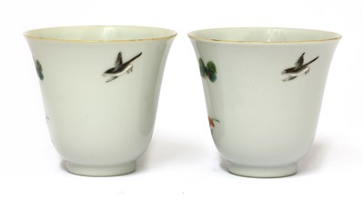 Lot 82 - A pair of Chinese famille vert cups
