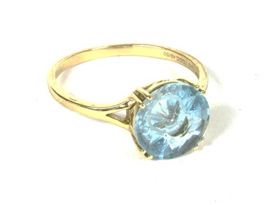 Lot 158 - A 9ct gold blue topaz ring