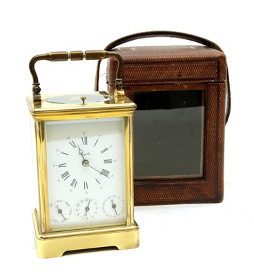 Lot 354 - A French Angelus brass carriage clock