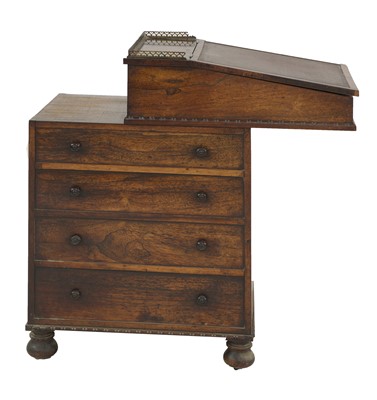 Lot 778 - A narrow Regency period rosewood davenport desk