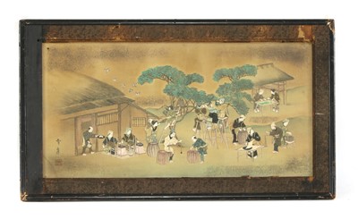 Lot 420 - A Japanese relief picture of tea picking