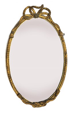 Lot 944 - An oval giltwood wall mirror