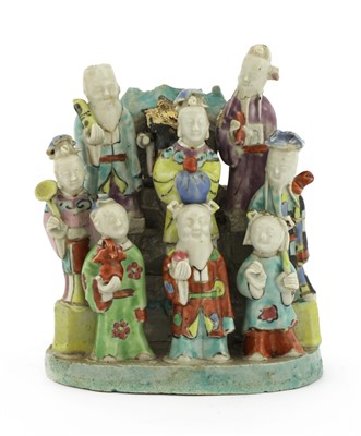 Lot 404 - A Chinese famille rose porcelain group