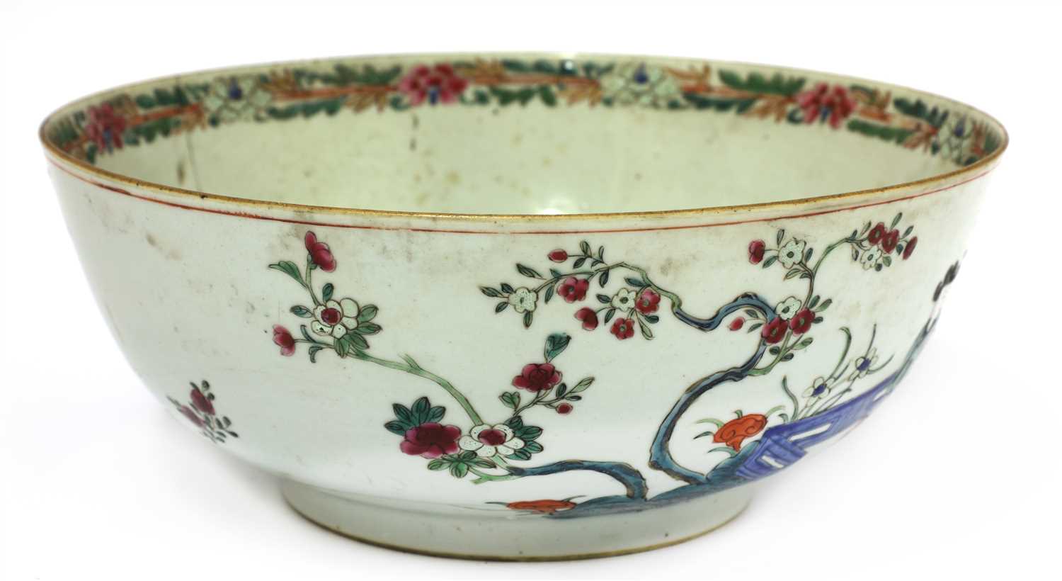 Lot 407 - A Chinese famille rose punch bowl