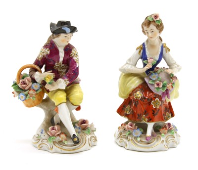 Lot 448 - A pair of Sitzendorf figures