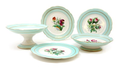 Lot 499 - A 19th century 11 piece porcelain dessert service