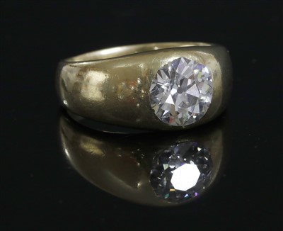 Lot 133 - An Edwardian gentlemen's single stone diamond ring