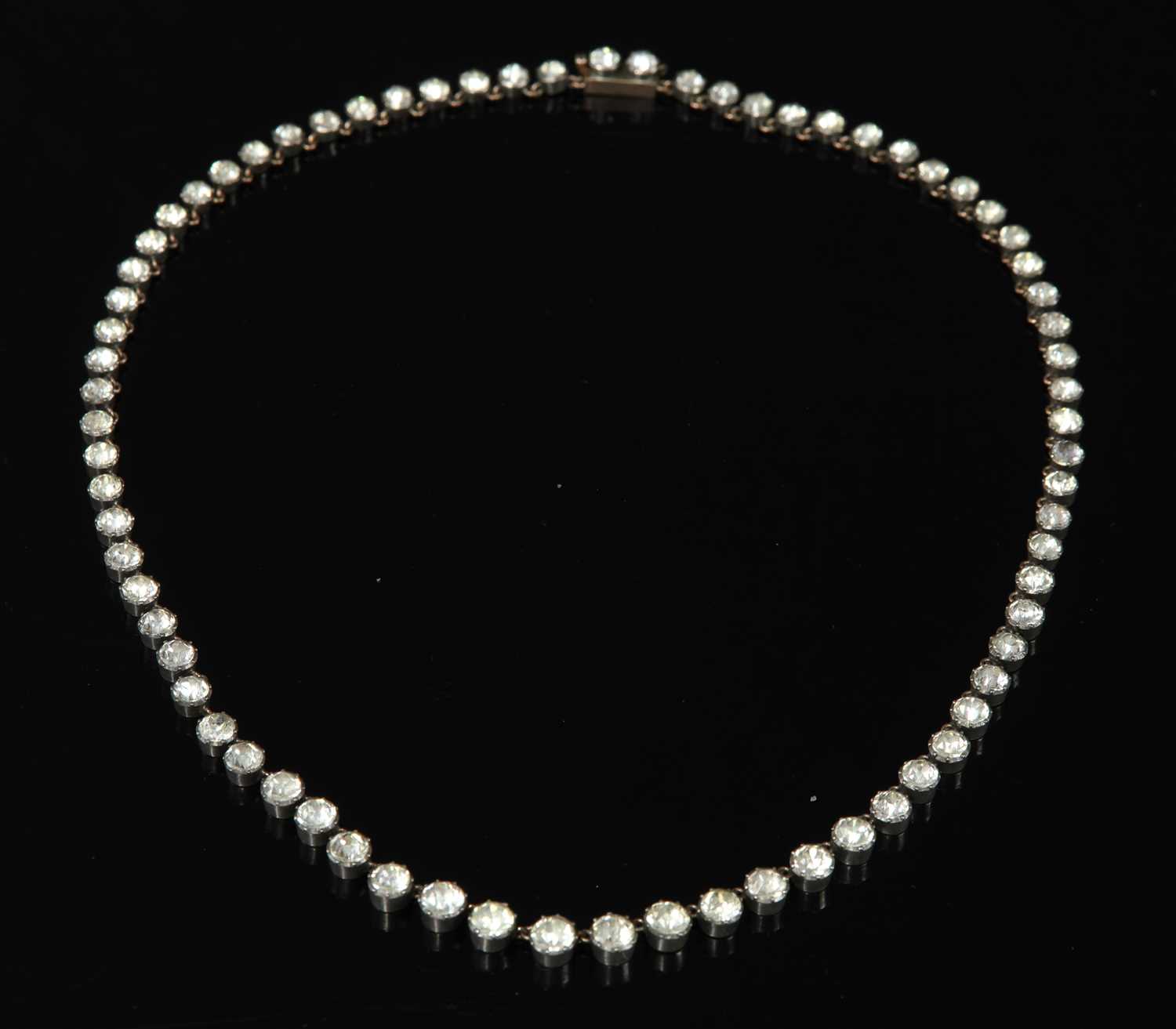 Lot 15 - A Victorian graduated paste set rivière necklace