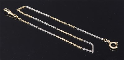 Lot 595 - An Art Deco two colour gold and platinum watch chain