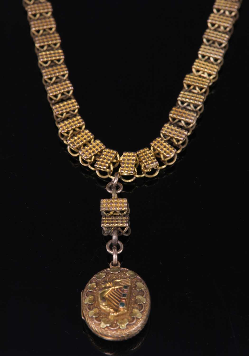 Lot 35 - A late Victorian gold two row necklace