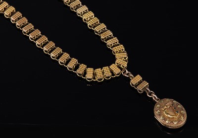 Lot 35 - A late Victorian gold two row necklace