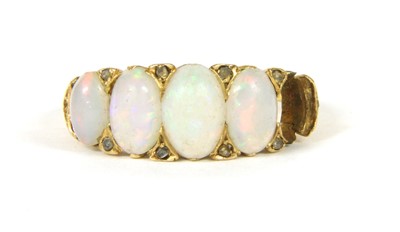 Lot 54 - A five stone opal ring