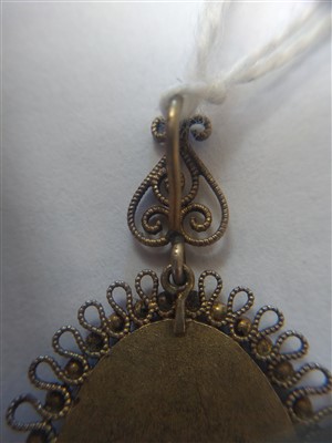 Lot 28 - A Norwegian silver gilt enamelled pendant by Marius Hammer
