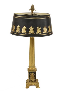 Lot 691 - A Regency-style gilt metal table lamp