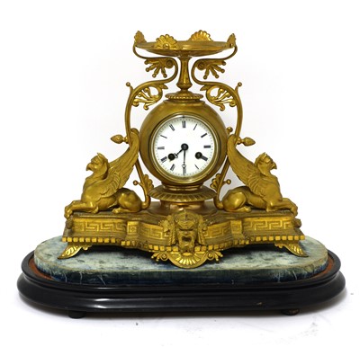 Lot 759 - A French gilt spelter mantel clock