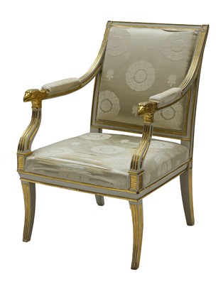 Lot 426 - A French Empire-style elbow chair