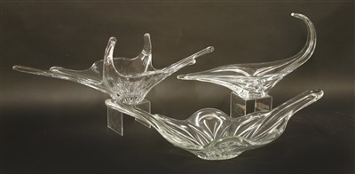 Lot 524 - Three French clear glass bowls