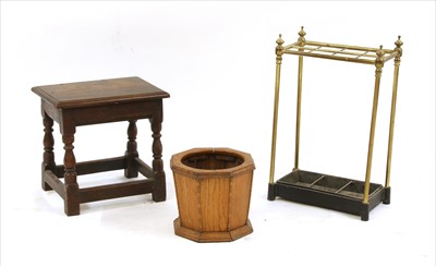 Lot 530 - A brass and iron stick stand
