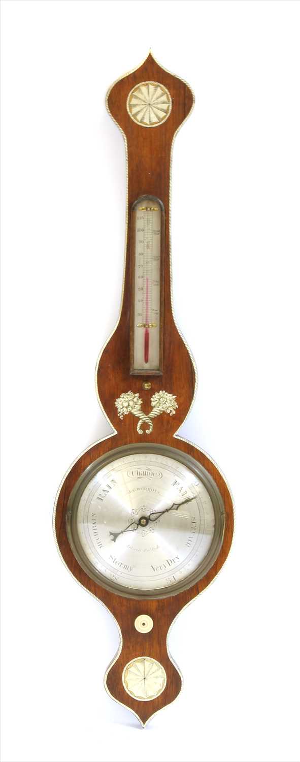 Lot 508 - A Victorian rosewood wheel barometer