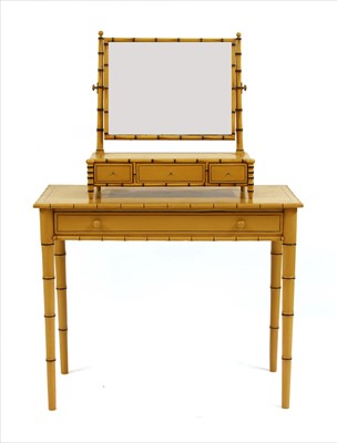 Lot 745 - A painted faux bamboo dressing table