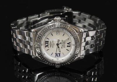 Lot 627 - A ladies' stainless steel Breitling Wings Lady chronometer quartz bracelet watch