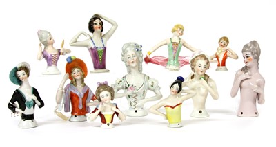 Lot 379 - Twenty china pin cushion dolls