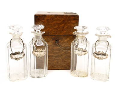 Lot 389 - A 19th Century oak decanter box