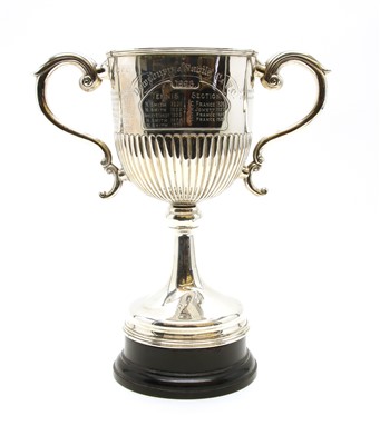 Lot 344 - A silver twin-handled trophy