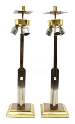 Lot 415A - A pair of brass and chrome Italian table lamps