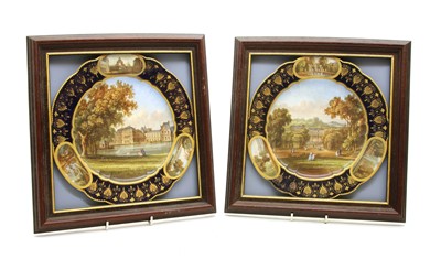 Lot 550 - A pair of 19th century Sevres porcelain cabinet plates