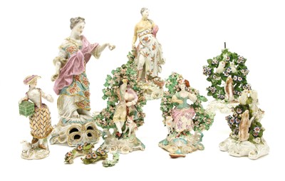 Lot 420 - A collection of 18th century and later porcelain figures