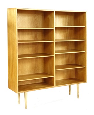 Lot 609 - A Danish oak veneered open bookcase