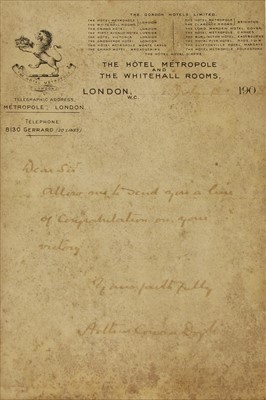 Lot 378 - A signed letter from Arthur Conan Doyle