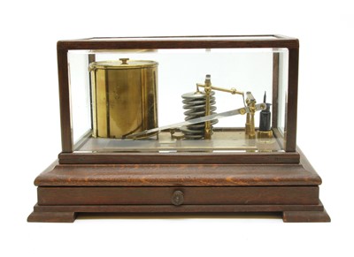 Lot 499 - An Edwardian oak cased barograph