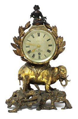 Lot 734 - A French ormolu mantel clock