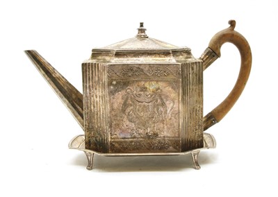 Lot 347A - A George III silver teapot and stand