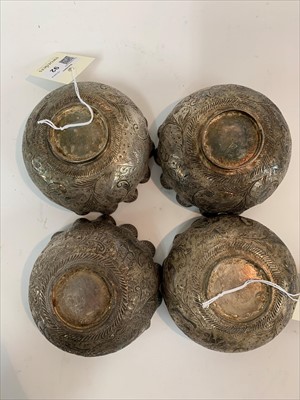 Lot 144 - A set of six Peruvian white metal finger bowls
