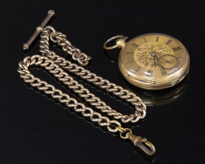 Lot 567 - An 18ct gold fusee verge pocket watch